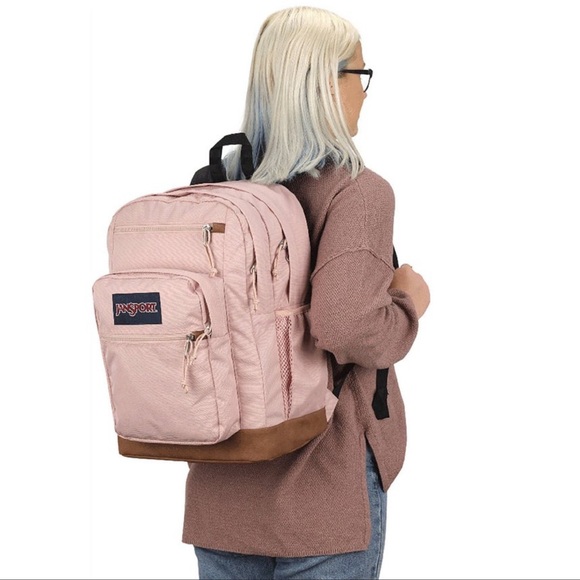 NWT Jansport Cool Student backpack with brown synthetic leather accents - Picture 1 of 5